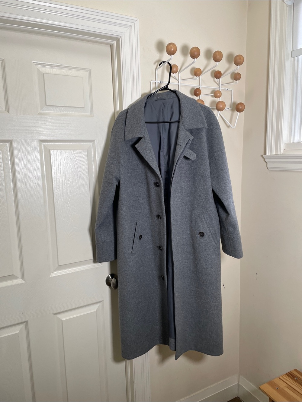 Gentle Herd - Wool Cashmere Blend Overcoat Grey - L